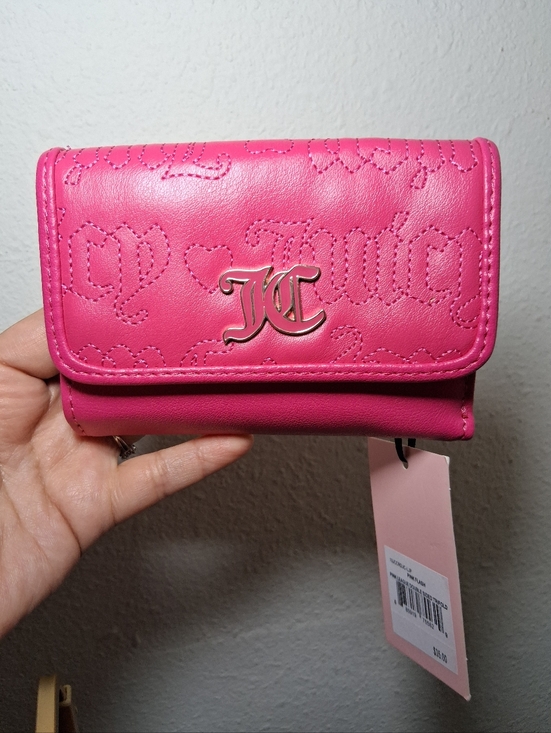 Juicy Couture Handbags - NWT Juicy Couture Trifold Hot Pink Wallet